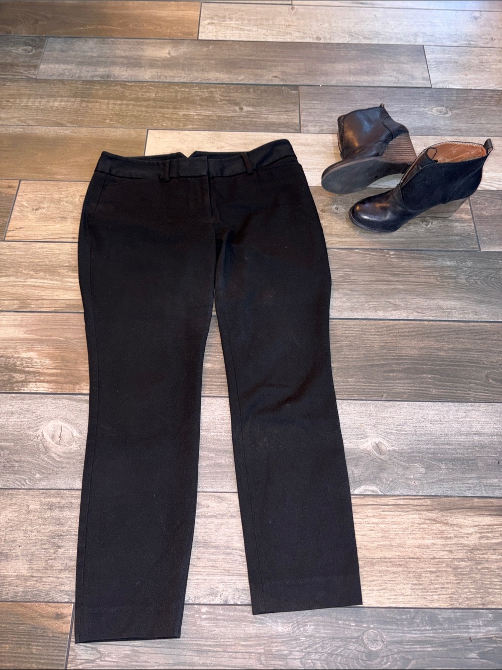 Express Black Cropped Ankle Pants - Tailored Stretch